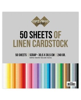 Card Deco 50 Sheets of Linen Cardstock 12x12 Inch (SCP001) Card Deco 50 Sheets of Linen Cardstock 12x12 Inch (SCP001)