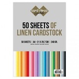 Card Deco 50 Sheets of Linen Cardstock A4 (A4P001-LKK)