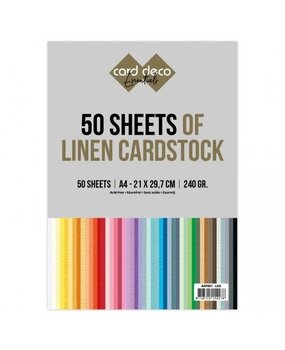 Card Deco 50 Sheets of Linen Cardstock A4 (A4P001-LKK) Card Deco 50 Sheets of Linen Cardstock A4 (A4P001-LKK)