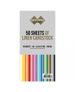 Card Deco 50 Sheets of Linen Cardstock 4K (4KP001-LKK) Card Deco 50 Sheets of Linen Cardstock 4K (4KP001-LKK)