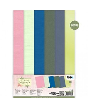 Precious Marieke Navy Elegance A4 Linen Cardstock Pack (PM-A4-10035)