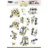 Precious Marieke Navy Elegance 3D Push Out Blueberries (SB11001)