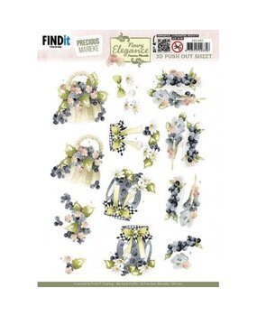 Precious Marieke Navy Elegance 3D Push Out Blueberries (SB11001)