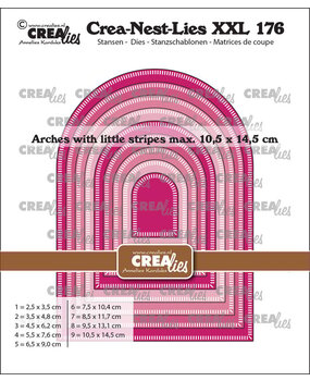 Crealies Nest Dies Bogen met Kleine Streepjes (CLNestXXL176)