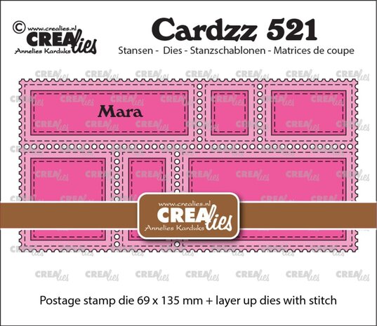 Crealies Cardzz Dies Postzegelframe Mini Slimline Mara (CLCZ521)