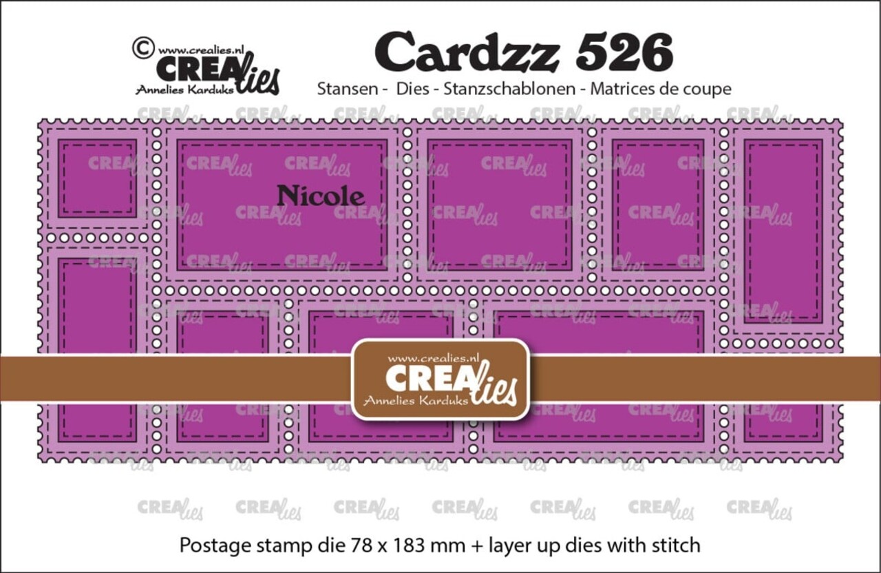 Crealies Cardzz Dies Postzegelframe Slimline Nicole (CLCZ526)