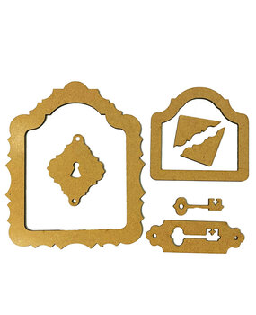 Stamperia Alice in Christmas MDF Crafty Shapes Blanks Frame and Key (KLSM63)