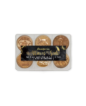 Stamperia Alice in Christmas Set of 6 Seals (WAXSL11) Stamperia Alice in Christmas Set of 6 Seals (WAXSL11)