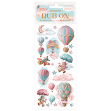 Stamperia Candy Christmas Rub-on 4x8,5 Inch Air Balloons (DFLRB172)