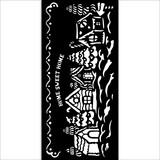 Stamperia Candy Christmas Thick Stencil 12X25cm Village (KSTDL123)