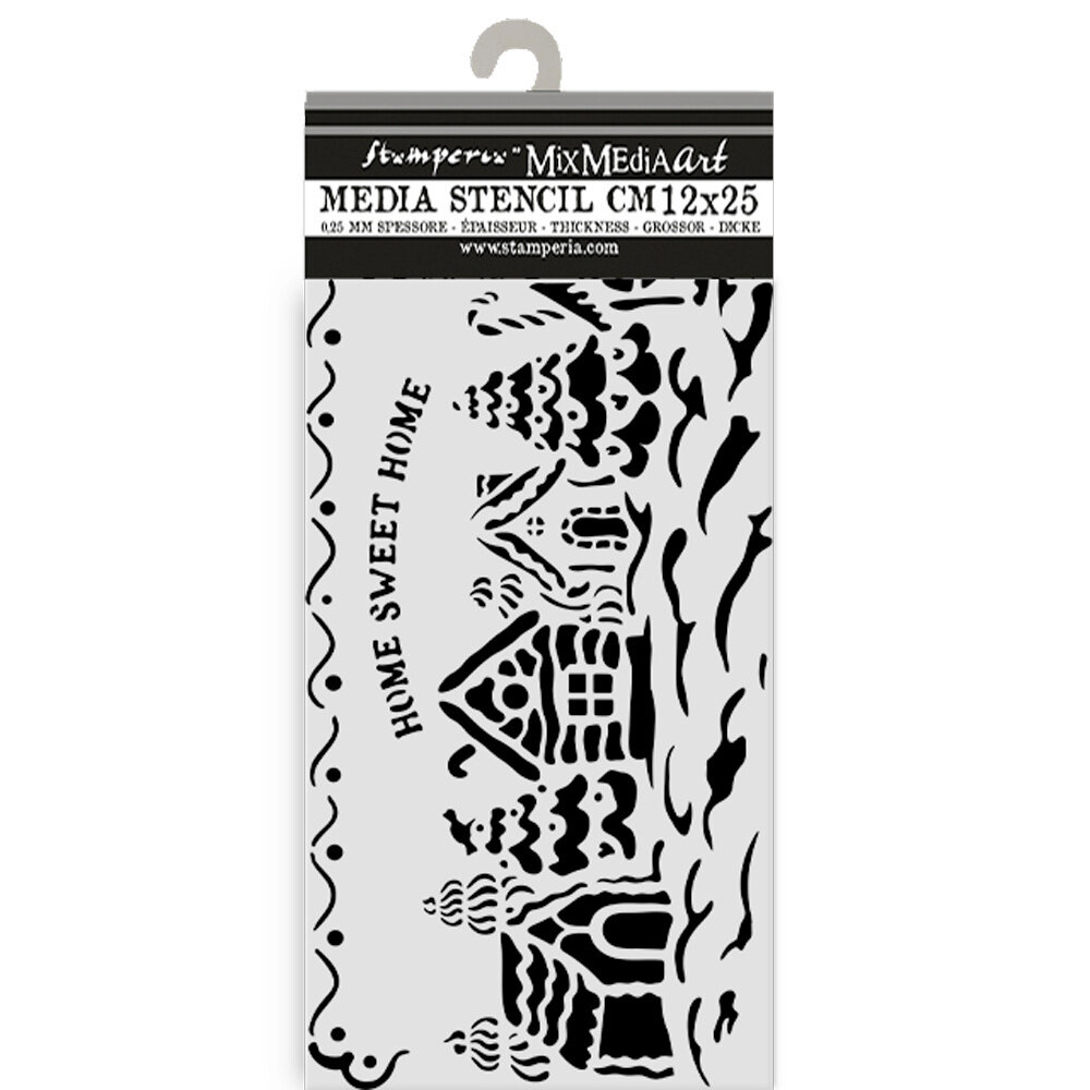 Stamperia Candy Christmas Thick Stencil 12X25cm Village (KSTDL123) Stamperia Candy Christmas Thick Stencil 12X25cm Village (KSTDL123)