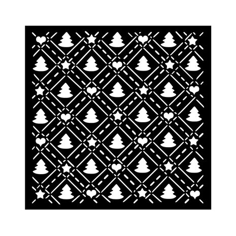 Stamperia Candy Christmas Thick stencil 18X18cm Tree Pattern (KSTDQ123) Stamperia Candy Christmas Thick stencil 18X18cm Tree Pattern (KSTDQ123)