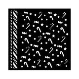 Stamperia Candy Christmas Thick stencil 18X18cm Candycanes Pattern (KSTDQ124)