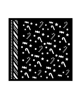 Stamperia Candy Christmas Thick stencil 18X18cm Candycanes Pattern (KSTDQ124) Stamperia Candy Christmas Thick stencil 18X18cm Candycanes Pattern (KSTDQ124)