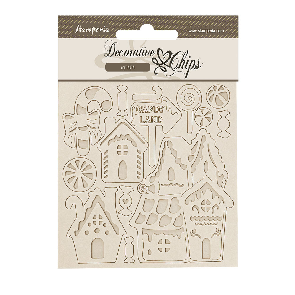 Stamperia Candy Christmas Decorative Chips Marzipan Houses (SCB272) Stamperia Candy Christmas Decorative Chips Marzipan Houses (SCB272)