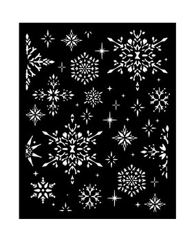 Stamperia The Owl's House Thick Stencil 20X25cm Snowflakes (KSTD184)