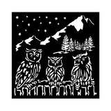 Stamperia The Owl's House Thick Stencil 18x18cm Owls (KSTDQ125)