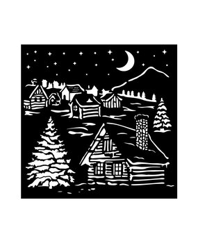 Stamperia The Owl's House Thick Stencil 18x18cm Cottage (KSTDQ126)