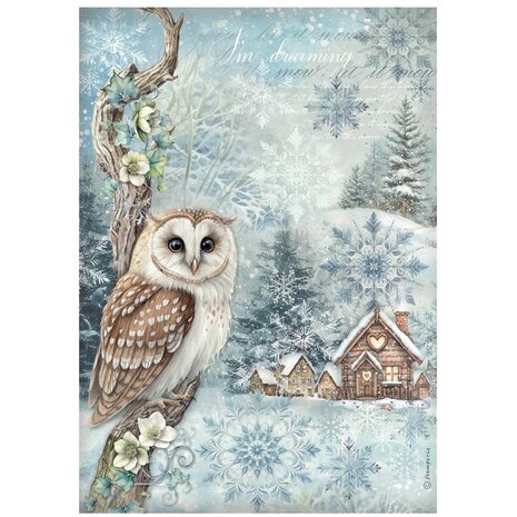 Stamperia The Owl's House A4 Rice Paper Owl (DFSA41052)