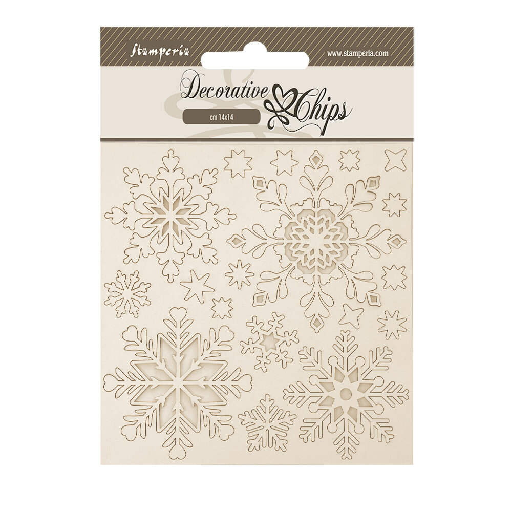Stamperia The Owl's House Decorative Chips Snowflakes (SCB273) Stamperia The Owl's House Decorative Chips Snowflakes (SCB273)