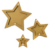 Stamperia The Owl's House MDF Crafty Shapes Blanks Stars (KLSM62)