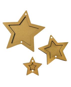 Stamperia The Owl's House MDF Crafty Shapes Blanks Stars (KLSM62)