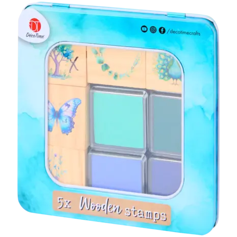 DécoTime Monday Blues Wooden Stamp Set (3211941) DécoTime Monday Blues Wooden Stamp Set (3211941)