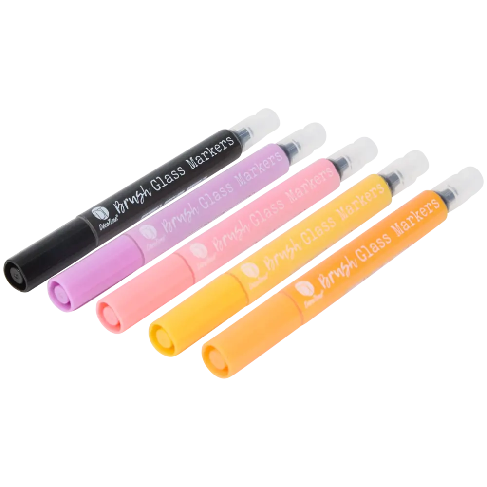 DécoTime Brush Glass Markers Sunny Orange (3214395) DécoTime Brush Glass Markers Sunny Orange (3214395)