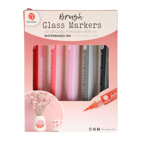 DécoTime Brush Glass Markers Vintage Pink (3214395) DécoTime Brush Glass Markers Vintage Pink (3214395)