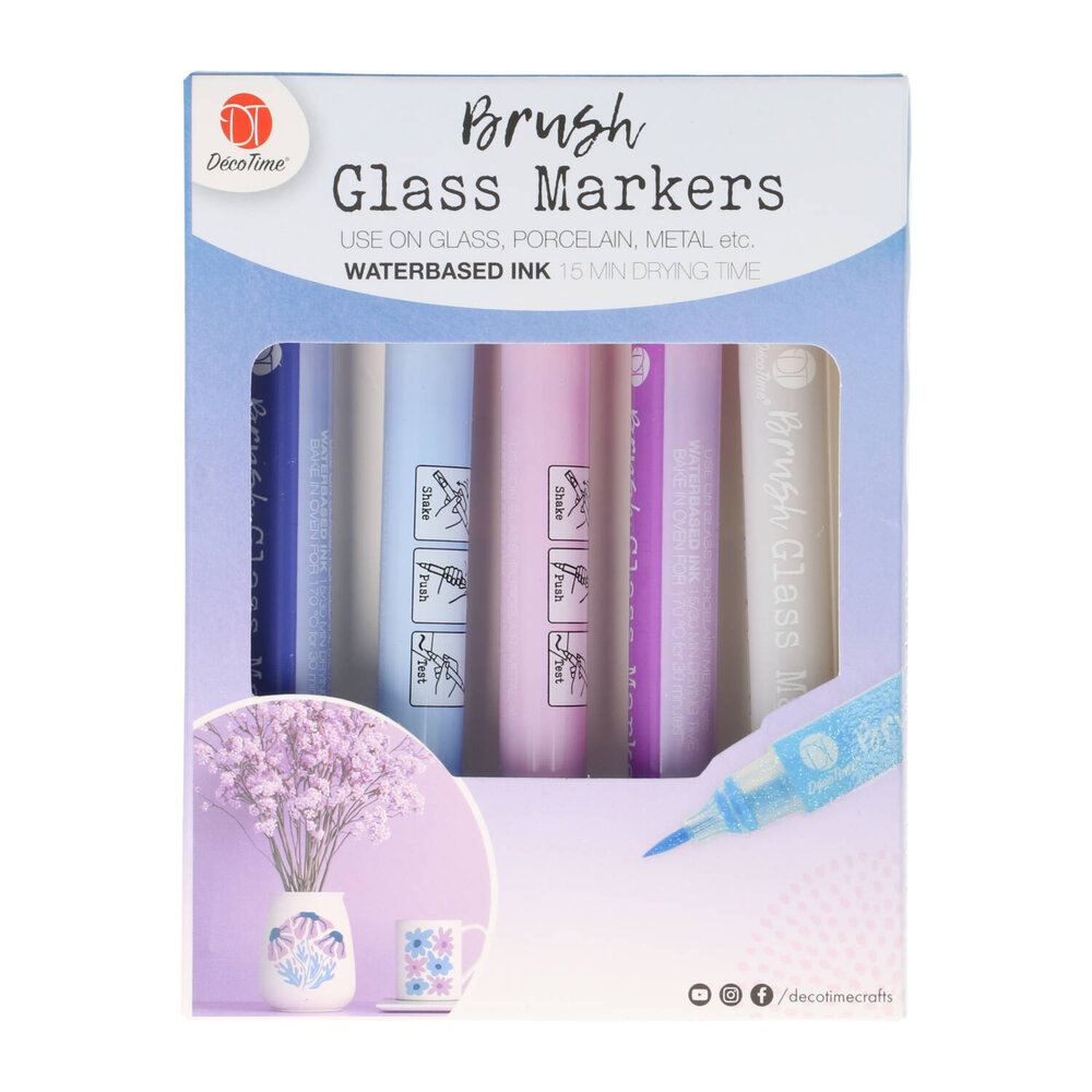 DécoTime Brush Glass Markers Purple (3214395) DécoTime Brush Glass Markers Purple (3214395)