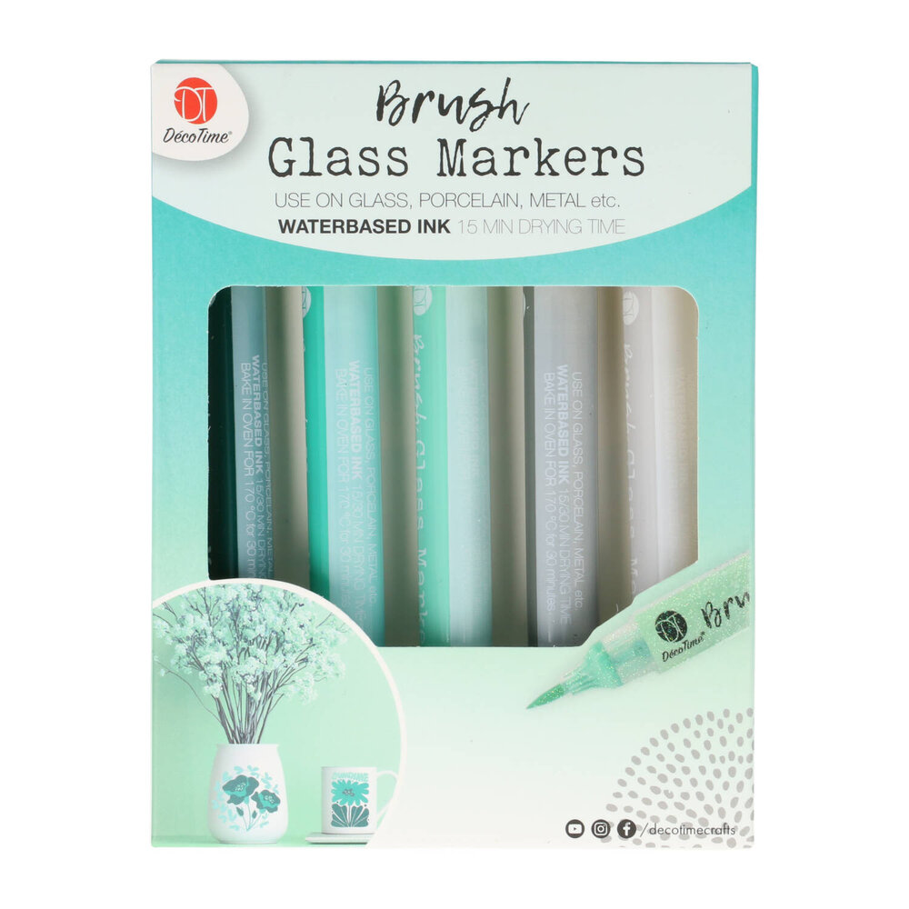 DécoTime Brush Glass Markers Green (3214395) DécoTime Brush Glass Markers Green (3214395)