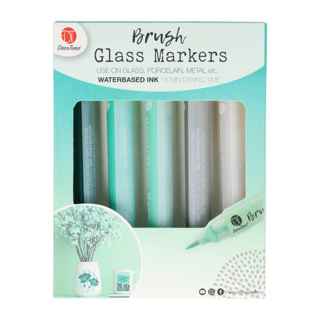 DécoTime Brush Glass Markers Green (3214395) DécoTime Brush Glass Markers Green (3214395)