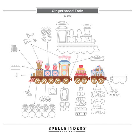 Spellbinders Candy Christmas Gingerbread Train Dies (S7-280) Spellbinders Candy Christmas Gingerbread Train Dies (S7-280)