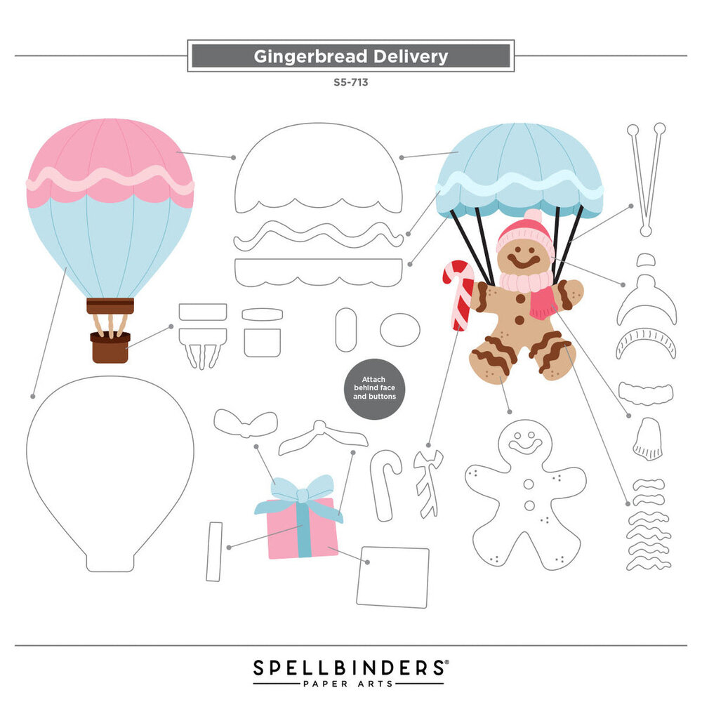 Spellbinders Candy Christmas Gingerbread Delivery Dies (S5-713) Spellbinders Candy Christmas Gingerbread Delivery Dies (S5-713)