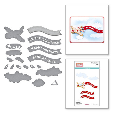 Spellbinders Candy Christmas Plane & Banners Dies (S4-1489) Spellbinders Candy Christmas Plane & Banners Dies (S4-1489)
