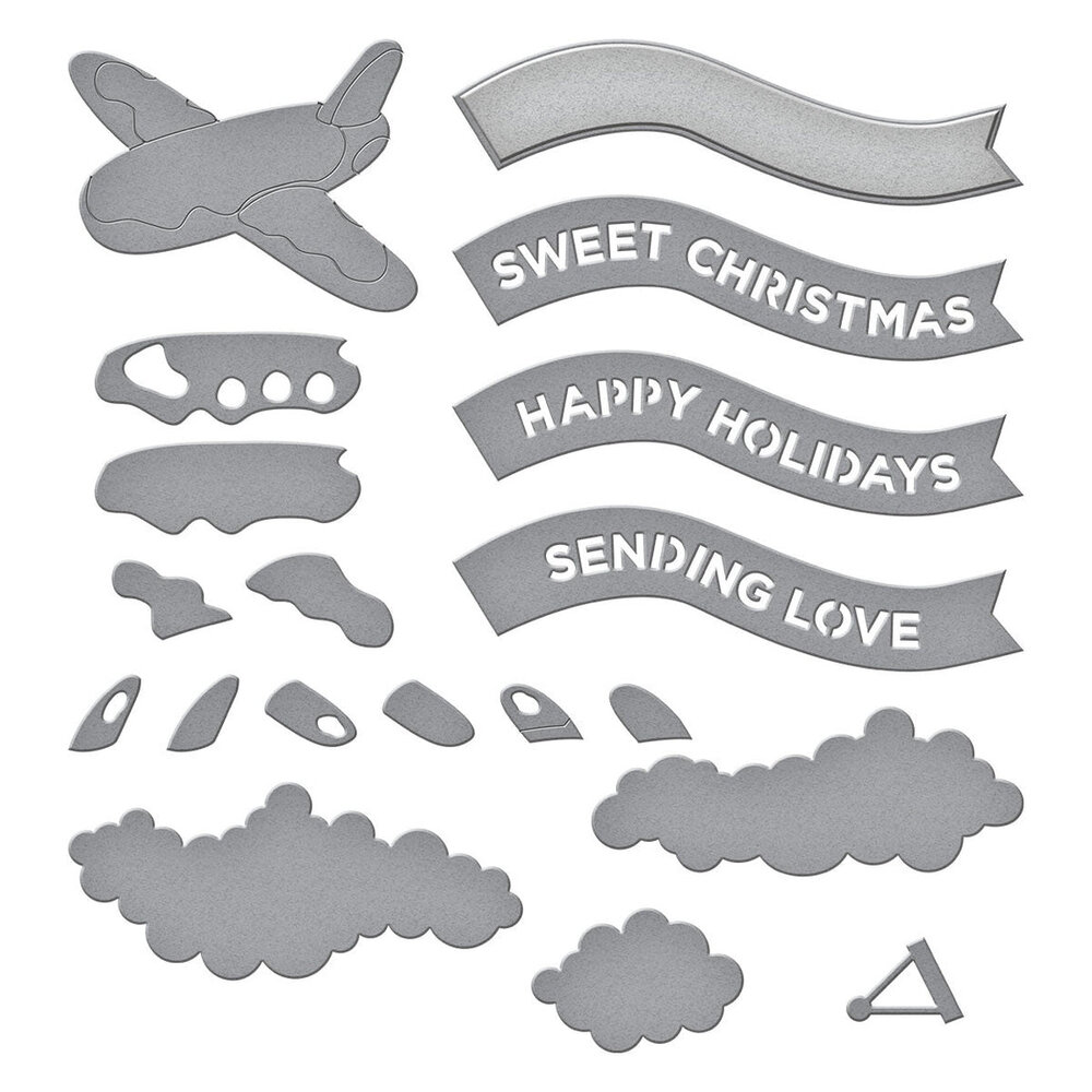 Spellbinders Candy Christmas Plane & Banners Dies (S4-1489) Spellbinders Candy Christmas Plane & Banners Dies (S4-1489)