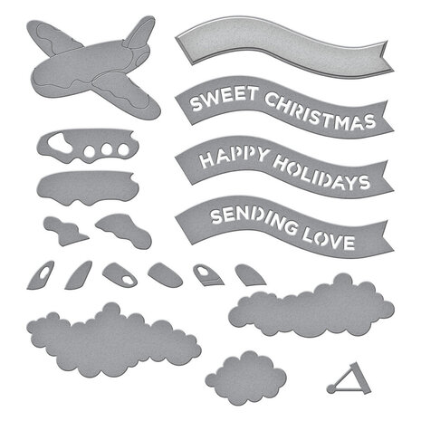 Spellbinders Candy Christmas Plane & Banners Dies (S4-1489) Spellbinders Candy Christmas Plane & Banners Dies (S4-1489)