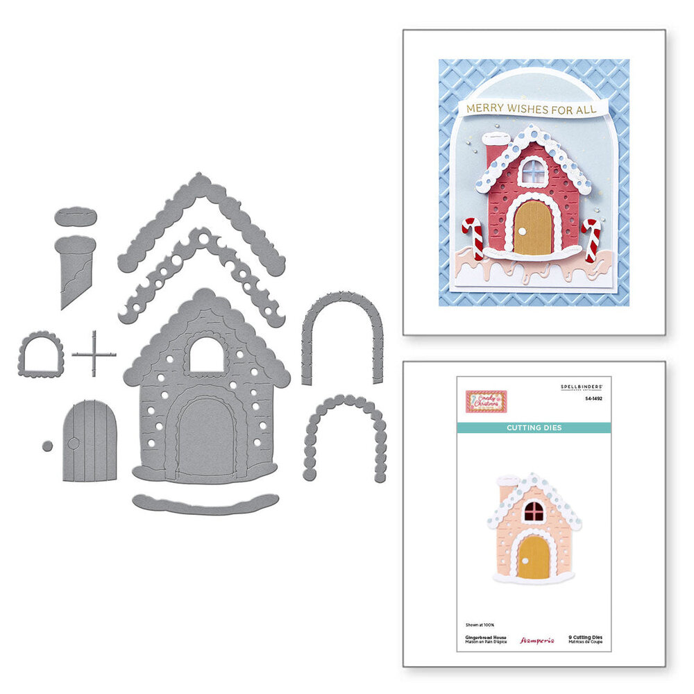 Spellbinders Candy Christmas Gingerbread House Dies (S4-1492) Spellbinders Candy Christmas Gingerbread House Dies (S4-1492)