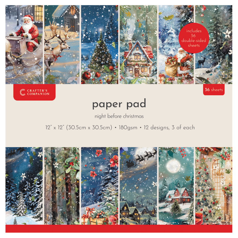 Crafter's Companion The Night Before Christmas 12x12 Inch Paper Pad (CC-NBC-PAD12) Crafter's Companion The Night Before Christmas 12x12 Inch Paper Pad (CC-NBC-PAD12)