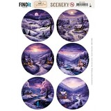 Berrie's Beauties Purple Village Scenery Push Out Round (BBSC10085)