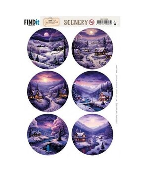 Berrie's Beauties Purple Village Scenery Push Out Round (BBSC10085) Berrie's Beauties Purple Village Scenery Push Out Round (BBSC10085)