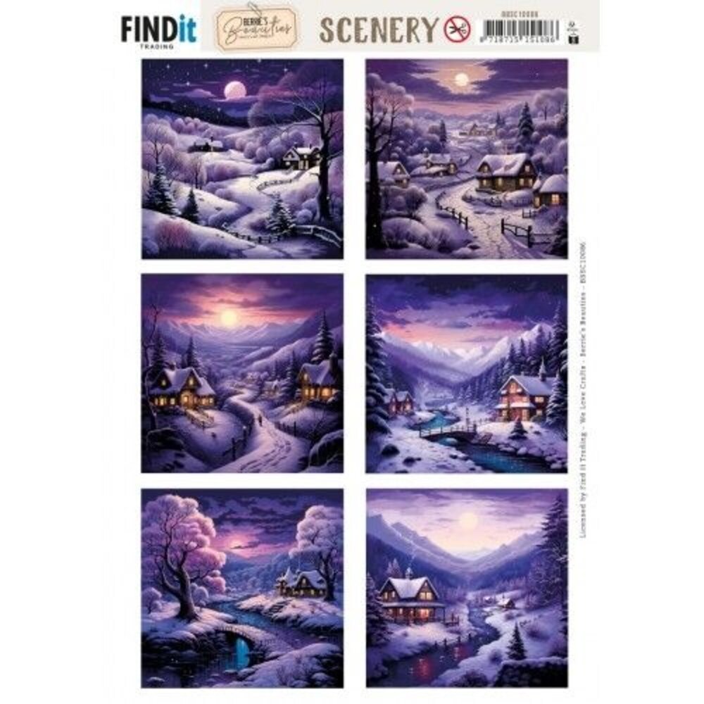 Berrie's Beauties Purple Village Scenery Push Out Square (BBSC10086) Berrie's Beauties Purple Village Scenery Push Out Square (BBSC10086)