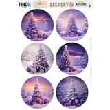 Berrie's Beauties Purple Pines Scenery Push Out Round (BBSC10087)