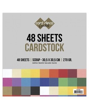 Card Deco 48 Sheets of Smooth Cardstock 12x12 Inch (SCP1001) Card Deco 48 Sheets of Smooth Cardstock 12x12 Inch (SCP1001)