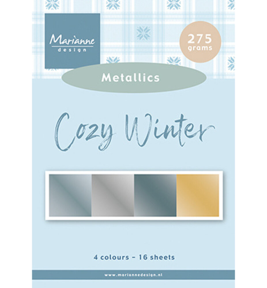 Marianne Design Cozy Winter A5 Metallics Paper Set (PK9214)