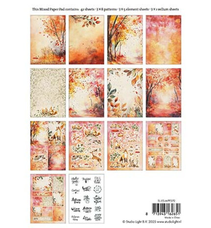 Studio Light Essentials Autumn in the Forest A5 Mixed Paper Pad (SL-ES-MPP370) Studio Light Essentials Autumn in the Forest A5 Mixed Paper Pad (SL-ES-MPP370)