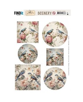 Berrie's Beauties Bluebird Whispers Scenery Push Out (BBSC10105)