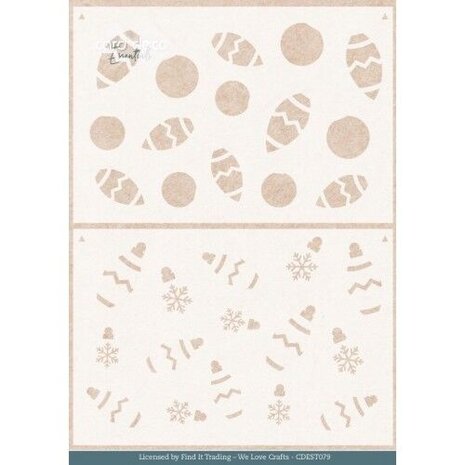 Card Deco Mixed Media Stencil Pastel Purple Bauble (CDEST079)