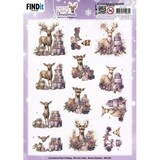 Berrie's Beauties Pastel Purple Christmas 3D Push Out Deer (SB11042)