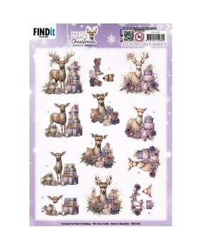 Berrie's Beauties Pastel Purple Christmas 3D Push Out Deer (SB11042) Berrie's Beauties Pastel Purple Christmas 3D Push Out Deer (SB11042)